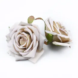5st Silk Roses Retro Wedding Decorative Fake Flowers Artificial Plants Bride Brosch Scrapbooking billig julhemdekor