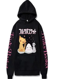 Harajuku Kawaii Früchte Korb Anime Hoodies Männer Mode Japan Cartoon Souma Kyo und Katzenfreunde Loog Sleeve Loose Sweatshirts G1012522384