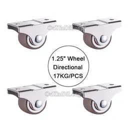 4pcs mini tamanho da roda direcional leve 1.25 polegadas/32 mm Os rodízios urso de 17kg/pcs, para gaveta de estante de estante de prateleiras jf1677
