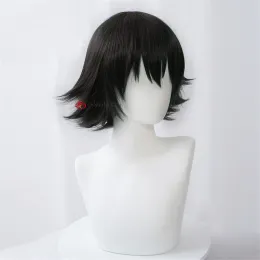 Short Black Wigs: Natural Black Anime Cosplay Wig 30cm Heat