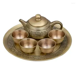 Teawaren -Sets 6PCS/Set Creative Classical Tea Set Zink Legierung hergestellt anwendbare Freunde und Familiengeschenke für Unternehmen Home Dekoration