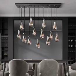 Vintage Kupfer Kronleuchter großer Wassertropfenkristalllampe für Wohnzimmer Schlafzimmer Studie Hotel Villa Duplex Boden Deckenlampe