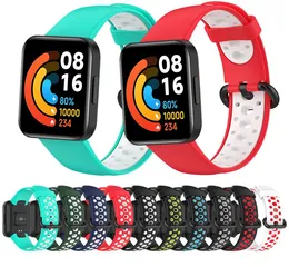 Xiaomi Redmi için İki Renkli Bilezik Silikon Silah Strap, Mi Watch2 için Lite Smartwatch Band Wristband Wriststrap DTQWK