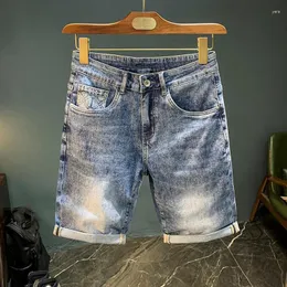 Herren Jeans Sommer Denim Shorts2024Anal Thin High-End und modisch gedruckte kurze Hosen Modemarke Casual Blue Shorts