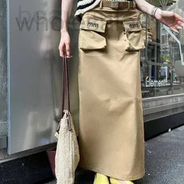 مصمم التنانير Khaki Work Dress Women's High Weist A-Line Half Skirt 2024 New Summer Long to Onklei N8JP