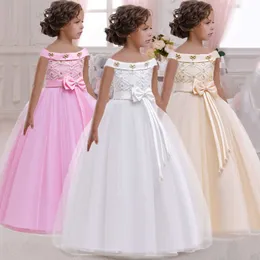 2024 Julbarn Princess Dress Girls Flower Ball Gown Baby Clothes Elegant Party Wedding Evening Costumes Children Vestidos