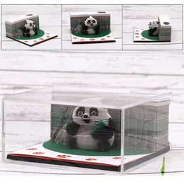 Omoshiroi Block 3D Notepad Mini Panda Paper Model Memo Offices Christmas Birthday Gift Notes Pad Block Notes Paper K6D3