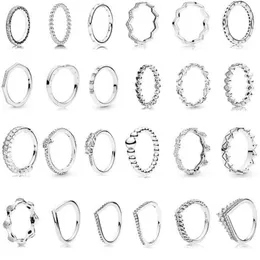 20 стилей весеннее кольцо 925 Стерлинговое серебряное зачаровалось, Корона Высококачественные дизайнерские кольца Оригинальные модные украшения для женщин для женщин GIF 253Q