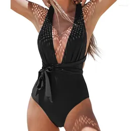 Kvinnors badkläderhalsbundna jumpsuit sexig rygglös strandband baddräkt gränsöverskridande e-handelsmodell