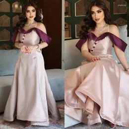 Partykleider Aleeshuo Saudi-Arabien A-Line Prom Dress the Schulter formelle Anlässe ärmellose Abendbodenlänge 2024