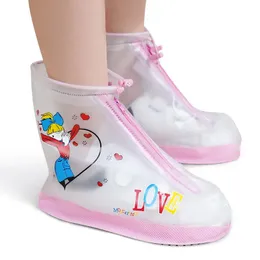 Childrens Regenstiefelabdeckungen Kindermädchen Jungen nicht rutsch verdickte Schüler tragen resistente Regenstiefelschuhe Abdeckungen Cartoon Schuhe Cover 240529