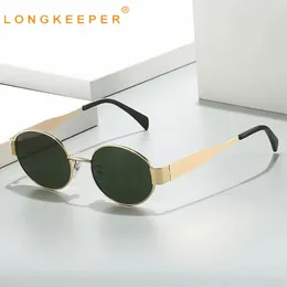 Piccoli designer di marchi vintage occhiali da sole da donna per uomini tela da sole in metallo punk di alta qualità femmina lentes de soljer 240529