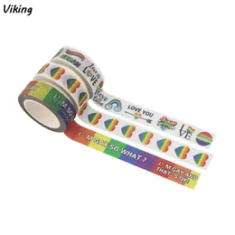 G1257 15mmx5m Washi Tape Homosexuelle Liebe mattes Klebeband Regenbogenmaskierung für Aufkleber Scrapbooking DIY Stationery 251z