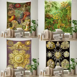 Tapestries Customizable Botanical Oil Painting Tapestry Illustration Wall Hanging Natural Home Living Room Aesthetics Bedroom Decoration