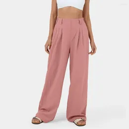 Spodnie damskie 2024 Women Spring Summer szerokie spodnie nogi solidne elastyczne cukierki w talii kolory haremowe