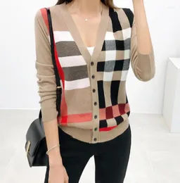 Women039s Knits Tees Sweters For Woman 2022 Contrast Color Korean Knit Sweater Cardigan Women39s JacketWomen039s5465314