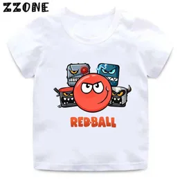 T-shirts Hot Sale Ball Red Ball 4 Cartoon impressão Crianças T-shirts Game Girls Rous Rous Baby Boys Camise