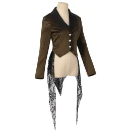 S-3xl Frauen Steampunk Victorian Jacket Vintage Tailcoat Gothic Kostüm Blackelmedien