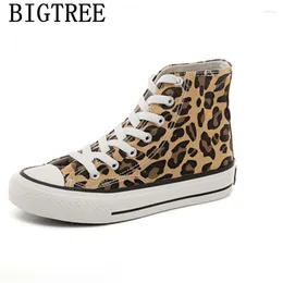 Scarpe casual alte sneaker donne donne tela leopard harajuku fashion 2024 Buty Damskie