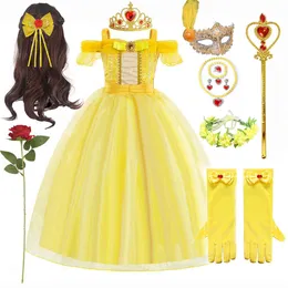Halloween for Girls Creative Cute Cartoon Princess Cosplay Belle Dress Up Costume For Party Performance