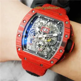 Richamills Watchs RM Tourbillon Birstwatch Sports Watch RM011 Red TPT Мужской автомат.