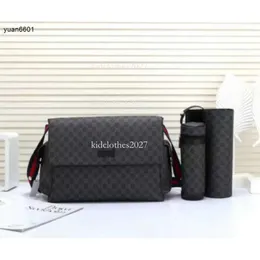 Designer Waterproof Mommy Diaper Borsa Bag a tre pezzi Set Baby Zipper Brown Plaid Stampa Backpack Pannolone Messenger