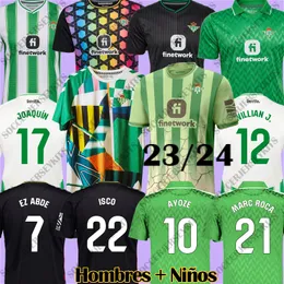 23 24 Jerseys de futebol Betis Real Camiseta de Futbol 2023 2024 Men Equipamentos de Crianças Equipation Betis Camisas de futebol Camiseta Betis Primera Sustainability Canales