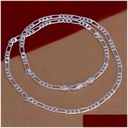 Ketten 4mm 925 Sterling Sier plattierte Mode Schlangenkette Halsketten für Männer Schmuck Drop Lieferung Befunde Komponenten Dharu