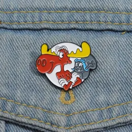 Comedy Animation Charakter Emaille Pin Cartoon Mouse und Hirsch Brosche Revers Rucksack Abzeichen Schmuck Dekoration Geschenke für Freunde