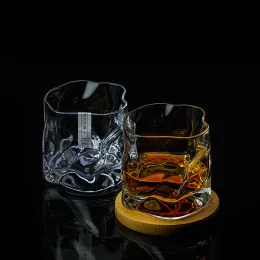 Giapponese Edo Designer Crumple Paper Forma irregolare Crystal Faceted Der Whiskybecher Whisky Whisky Rock Glass Glass Cup