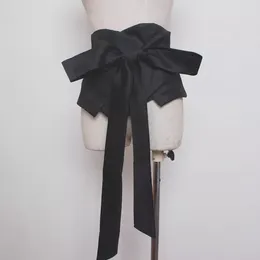 Belts Moda feminina Black Cetin Cush Corset feminino Cummerbund Casaco Vestido de banda Decrisão de cinto largo J246