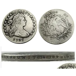 Kunsthandwerk US 1797 Draped Bust Dollar Small Eagle Sier plattierter Kopiermünzen Metallhandwerk stirbt die Herstellung von Fabrikpreisabfall Delive ot5J1