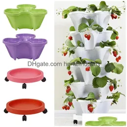 Sadzarki garnki Trepetal Decoration 1PC Plastikowe w stosy pionowa roślina kwiatowa Stberry Sedling Holder Garden 230608 DHZ7D