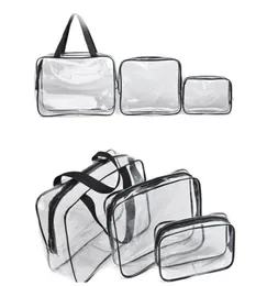 PVC Travel Transparenta Cases Clothes toalettartiklar förvaring Bag Box Bagage Handduk Luftväska Pouch Zip Bra Cosmetics Organizer 3PCSSet7012122