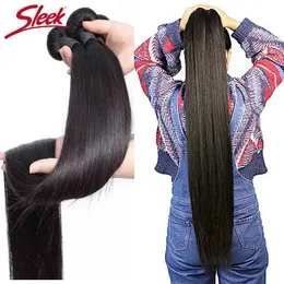 Włosy Eleganckie proste brazylijskie splot do włosów Zajmuje ludzkie włosy przedłużenie od 8 do 40 cali Remy 1/3/4 x Real Protein Human Hair Bundles Q240529