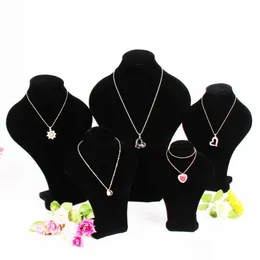 Mannequin moda vet black veet mettini stand donne teste rack ritratto collane crane a forma di consegna a goccia a 5 dimensioni imballaggio dhdmi