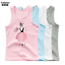 Baby Girls Weste T -Shirts 2023 Sommer Cartoon gedruckt grafisch ärmellose Tees Kinder Baumwolltanktips