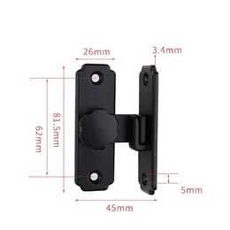 90 Degree Flip Barn Door Lock, Protect Privacy - Security Hook Gate Latch For Barn, Garden, Bathroom, Outdoor, Garage, Window, Sliding Door, Black