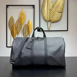 12A Upgrade Mirror Quality Designer Duffle Bag Shoulder Bag 45cm 50cm 55cm Womens Canvas Bags Fashion Black Flower Purse Luxury Handbag Crossbody Strap Bag With Box