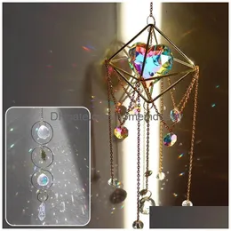 Decorazioni da giardino Catcher Sun Crystal Crystal Light Catcher Rainbow Chaser Hanging Wind Chimes Decorazione per la casa 230608 Delivery Dhauc Dhauc