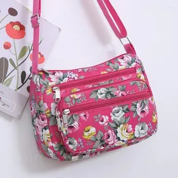 Totes Women's Messenger Bag 2024 Korean Canvas Fashion One Shoulder Slant Cross Handbag Multi Flower Small Cloth Crossbody
