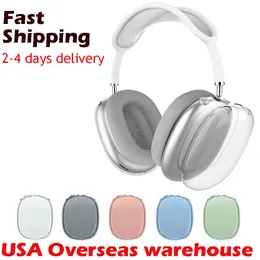 For Airpods Max bluetooth earbuds Headphone Accessories Transparent TPU Solid Silicone Waterproof Protective case AirPod Maxs Headphones Headset cover Case