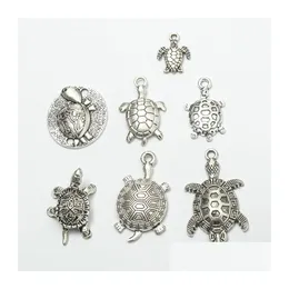 Charms 7 Stile Meeresschildkröten Schildkröte Anhänger 100pcs/Grund