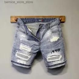 Herren -Shorts Herren Koreaner Stil klassische Jeans für Sommer -Denim -Shorts Distressed Designer mit Hole Trendy Streetwear Casual Wear Short Hosen Q240529
