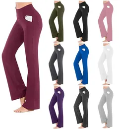 Yoga outfit kvinnor hög midja byxor bootcut flare ben mage kontroll 4 väg stretch snabb torr mörkgrå vin jon fitness gym träning 7905321