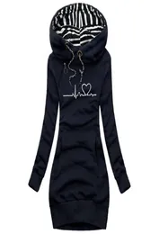 Women039S Trench Coats Outono e Inverno Vestidos femininos moda manga comprida hoodie Vestido com capuz para mulheres pu5205970