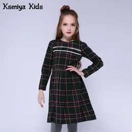 Girl Dresses Kseniya Kids Spring Girls Plaid Dress Long Sleeve Teens