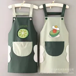 Apron Waterproof Oilproof Can Wipe Hands Kitchen Work Clothes Home Cooking Cleaning Men and Women Universal Sleeveless Apron 240528