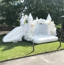 Kommersiell full PVC -trampoliner Uppblåsningsbart slottbröllop Bounce House med torrt glidera uppblåsbart studsande Party Center gratis fartyg till din dörr