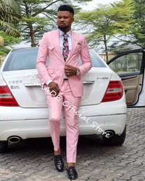 Freund Anzug Pink Blazer für Männer Luxus moderne Männer Anzüge Brautkleider für die Kirche klassische formelle Kleidung 2 Stück